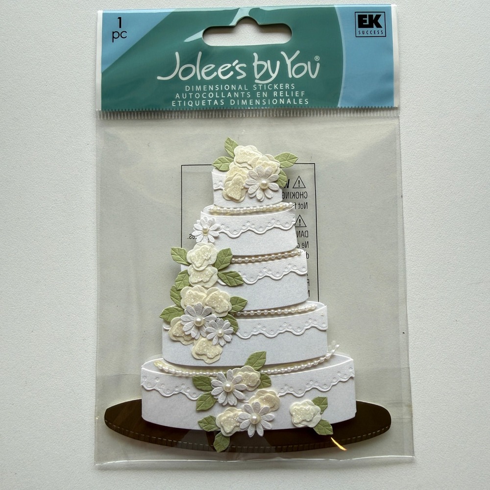 Jolee's by You EK Success Dimensional Wedding Cake Sticker JJJA114C White Pearl